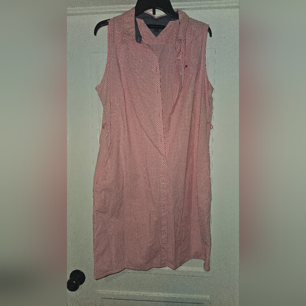 Tommy Hilfiger Red Gingham Midi Dress